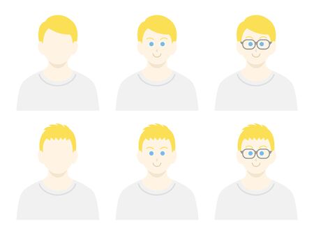 White male icon set in plain clothesの写真素材