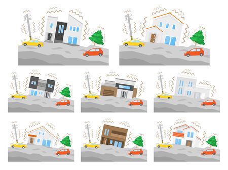 Earthquake Illustration Setのイラスト素材