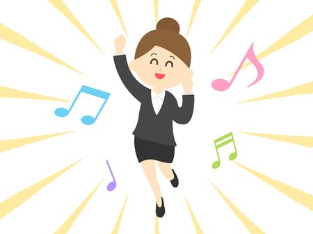 Joyful Business Womanのイラスト素材