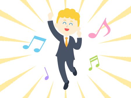 Happy White Businessmanのイラスト素材