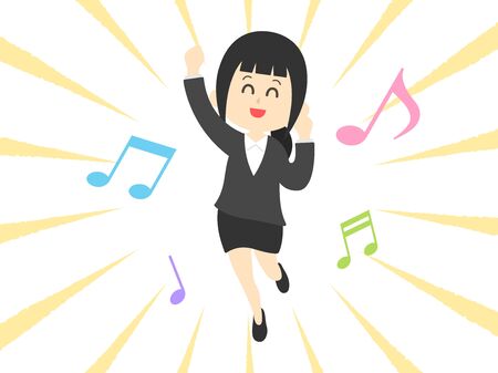 Joyful Business Womanのイラスト素材