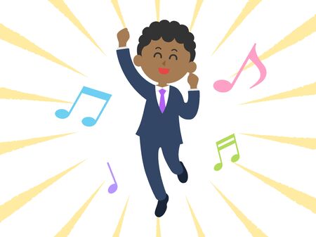 A Black Businessman Who Rejoicesのイラスト素材