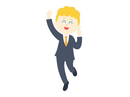 Happy White Businessmanのイラスト素材