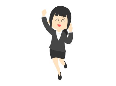 Joyful Business Womanのイラスト素材