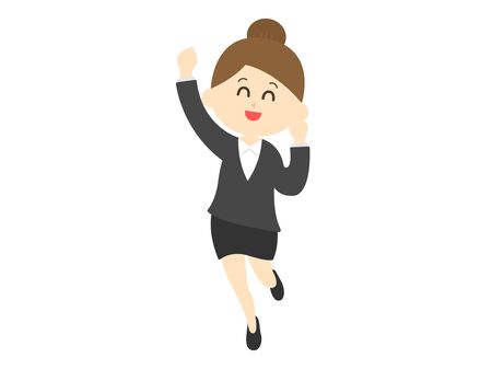 Joyful Business Womanのイラスト素材