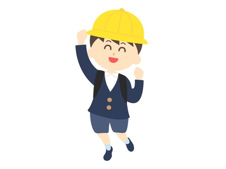 A boy in elementary school who is happyのイラスト素材