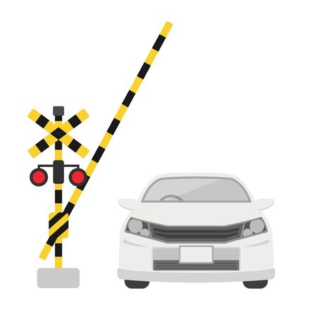 Level crossings and automobilesのイラスト素材