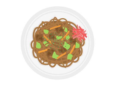 Illustration of sauce yakisobaのイラスト素材