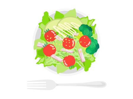 Vegetable Salad Illustrationのイラスト素材