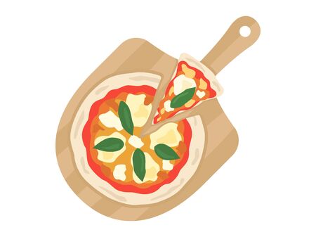 Cut Margherita Pizzaのイラスト素材