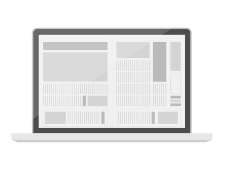 Illustration of electronic newspaper Title changeのイラスト素材