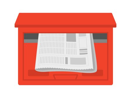 an illustration of a newspaper in a mailboxのイラスト素材