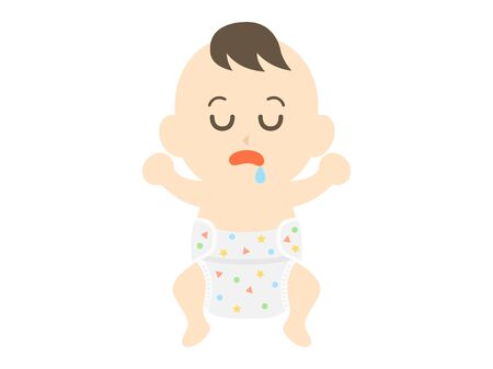 Baby taking a napのイラスト素材