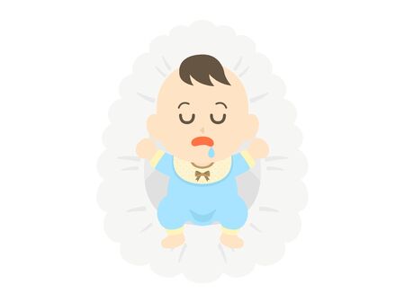 Baby taking a napのイラスト素材