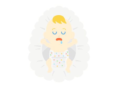 baby taking a napのイラスト素材