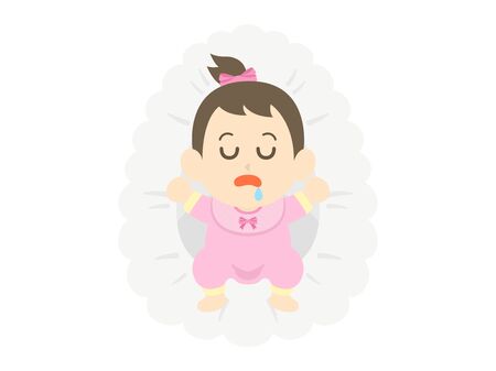 Baby taking a napのイラスト素材