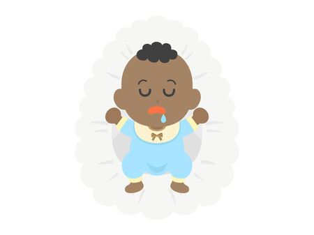 Baby taking a napのイラスト素材