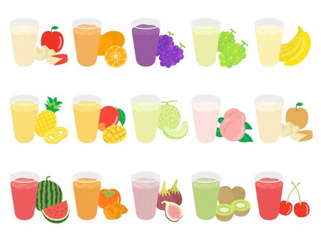 Fruit Smoothie Illustration Setのイラスト素材