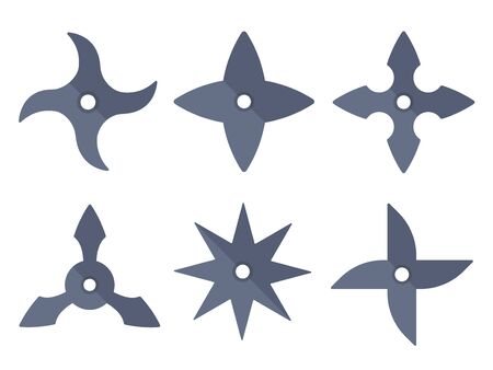 Illustration set of shurikenのイラスト素材