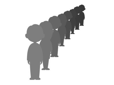 Illustration of people lining upのイラスト素材