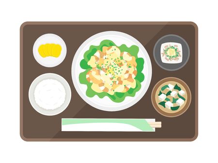 Shrimp Mayonnaise Set Mealのイラスト素材