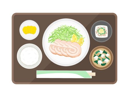 Illustration of charshoe set mealのイラスト素材