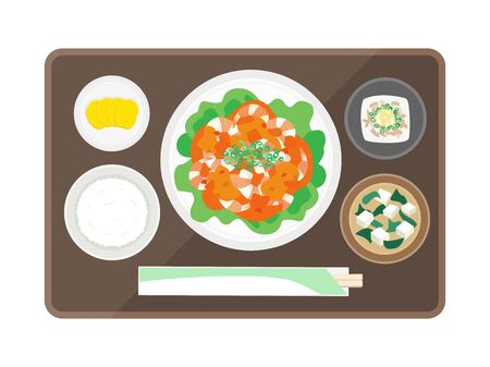 Shrimp sauce set mealのイラスト素材