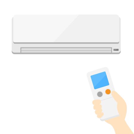Air conditioner and remote control illustrationsのイラスト素材