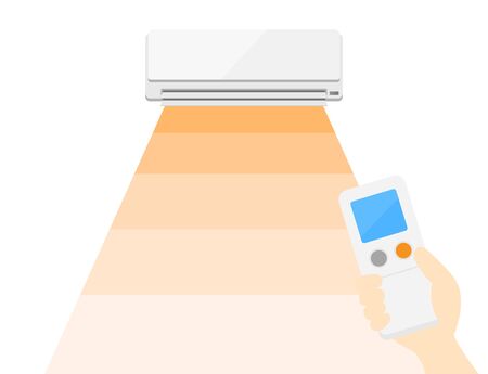 Air conditioner and remote control illustrationsのイラスト素材