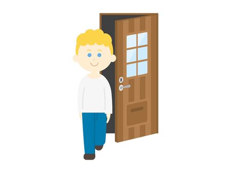 Illustrations of white men going outのイラスト素材