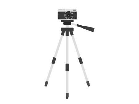 Illustration of camera and tripodのイラスト素材