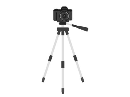 SLR camera and tripod illustrationのイラスト素材