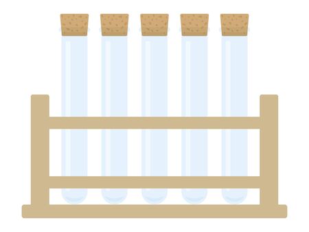 Illustration of test tube and test tube standのイラスト素材