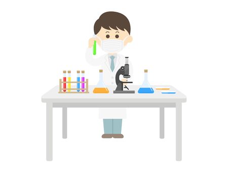 Illustration of a scientist experimentingのイラスト素材