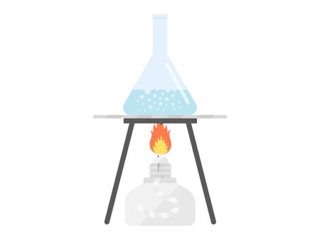 Illustration of alcohol lamps and flasksのイラスト素材