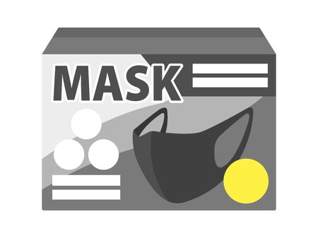 Illustration of a black mask in a boxのイラスト素材