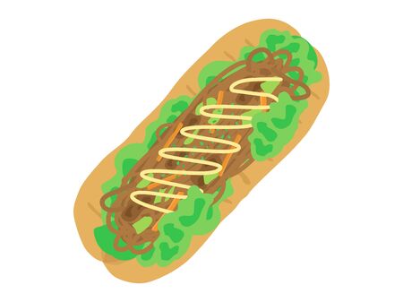 Illustration of yakisoba breadのイラスト素材