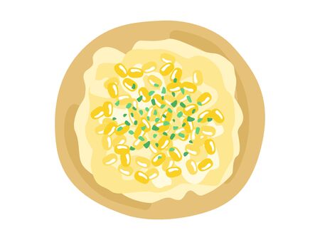 Corn Cheese Bread Illustrationのイラスト素材