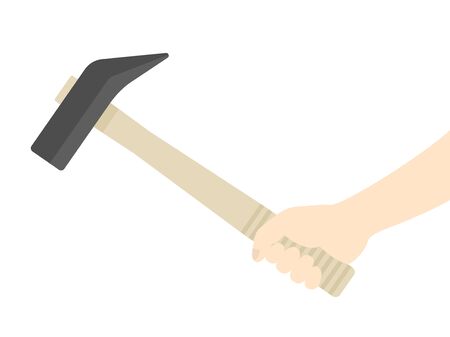 Illustration with hammerのイラスト素材