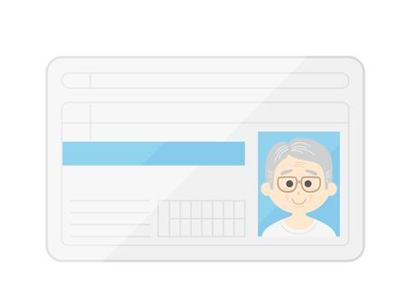 Illustration of the driver's license of an elderly manのイラスト素材