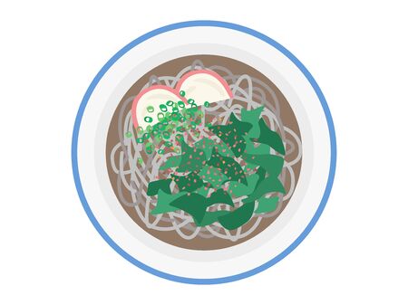 Illustration of Wakame Sobaのイラスト素材