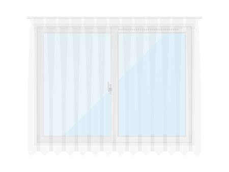 Illustration of windows and lace curtainsのイラスト素材