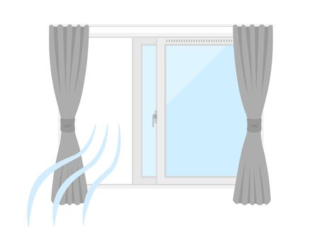 Illustration of ventilation with the window openのイラスト素材