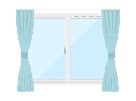 Illustration of windows and curtainsのイラスト素材