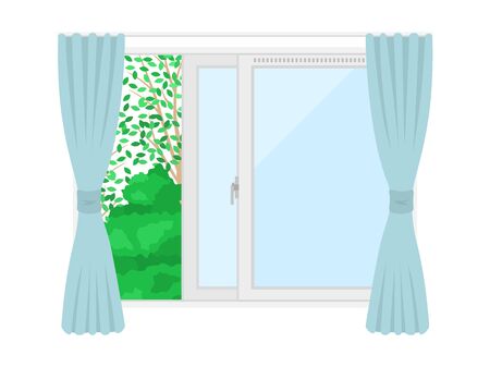 Illustration of an open windowのイラスト素材