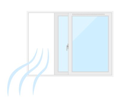 Illustration of ventilation with the window openのイラスト素材