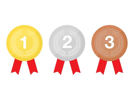 Illustration of a medal with a ribbonのイラスト素材