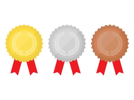Illustration of a medal with a ribbonのイラスト素材