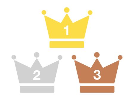 Illustration of gold and silver crownのイラスト素材