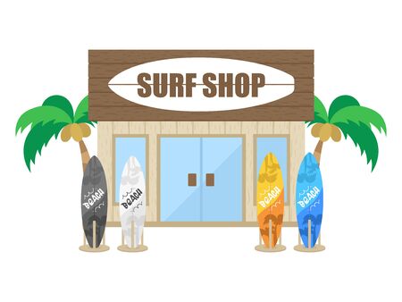 Surf Shop Illustrationsのイラスト素材